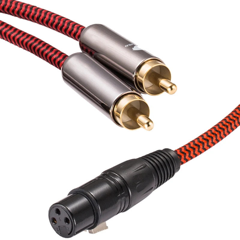 

Premium Mic Cable Regular 3 Pin XLR Female to Dual RCA Male for Amplifier Sound Mixer Microphone Shielding XLR Cable 1M 2M 3M 5M