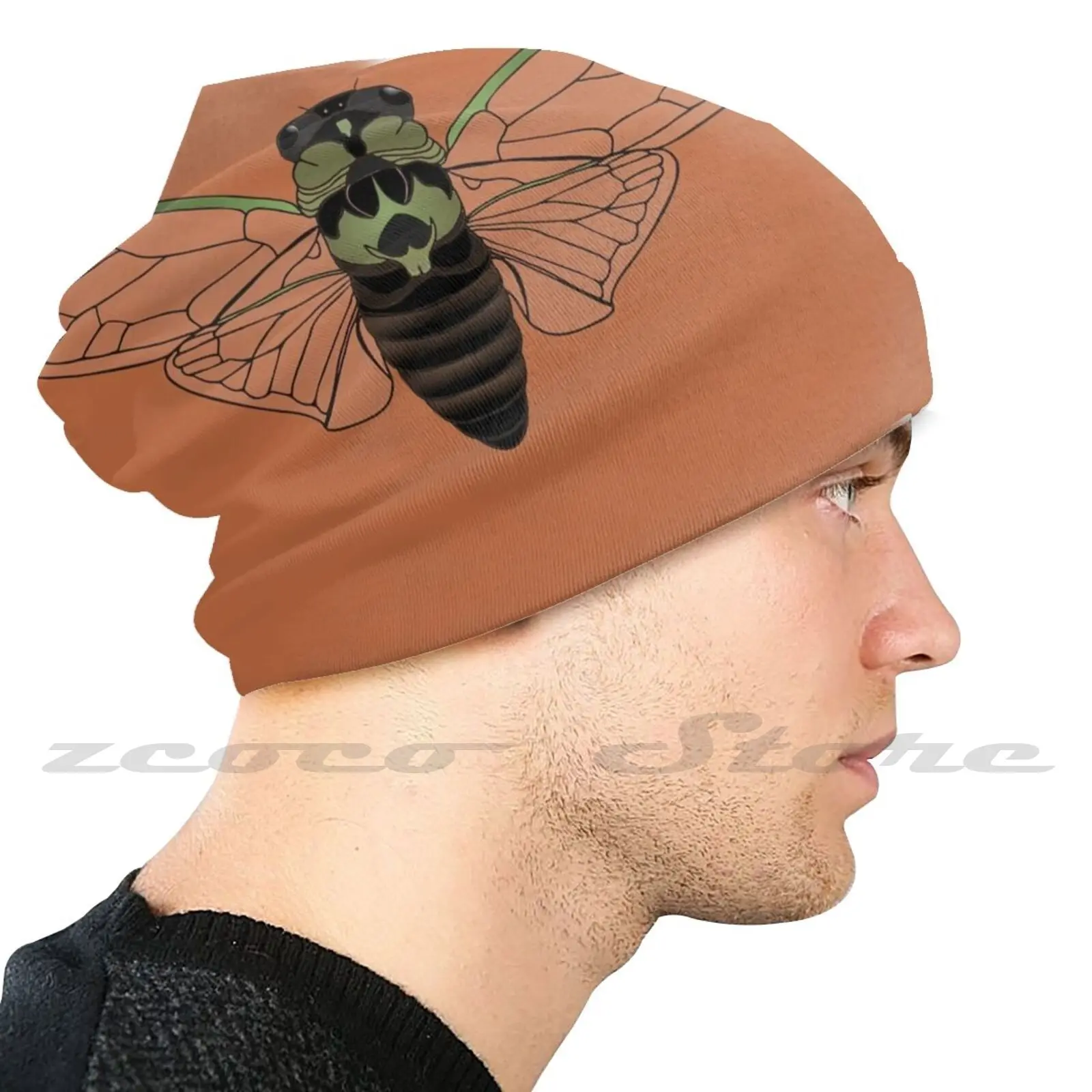 Cicada Diy Pullover Cap Knit Hat Plus Size Keep Warm Elastic Soft Dog Day Cicada Cicada Insect Wildlife Nature