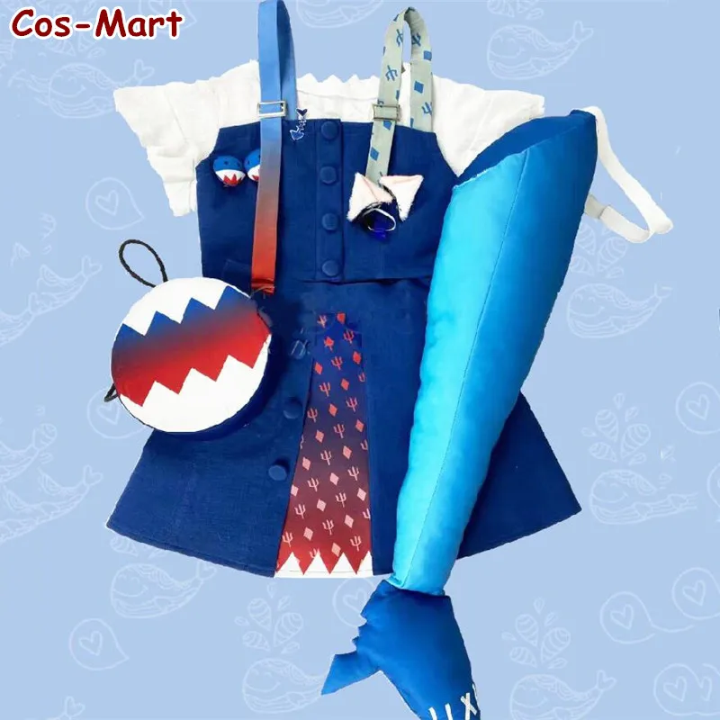 Anime VTuber Hololive Gawr Gura Cosplay Costume Cute Daily Wear Blue Shark UniformActivity Party Role Play Clothing Custom-Make