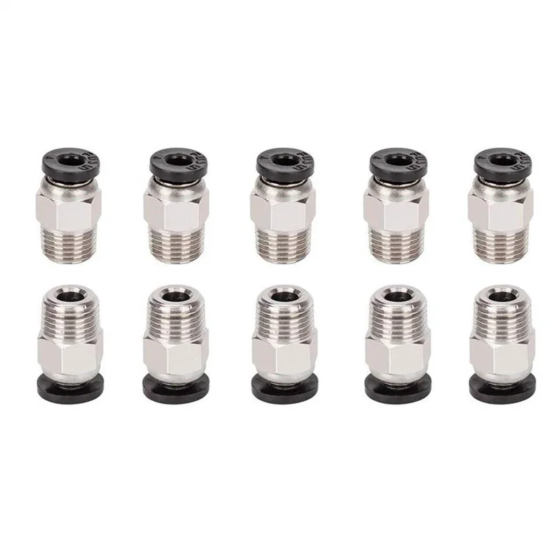 Spinta adatta pneumatica di 20 pz/lotto PC4-M6 per collegare + PC4-M10 diritto rapido nel montaggio per l'estrusore di Bowden della stampante 3D