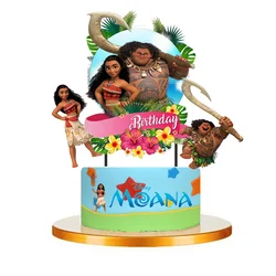 Cartoon Moana Theme Birthday Party for Kids, Cupcake Toppers, Escolha frutas picaretas, tema de filme Baby Shower, Fontes do partido