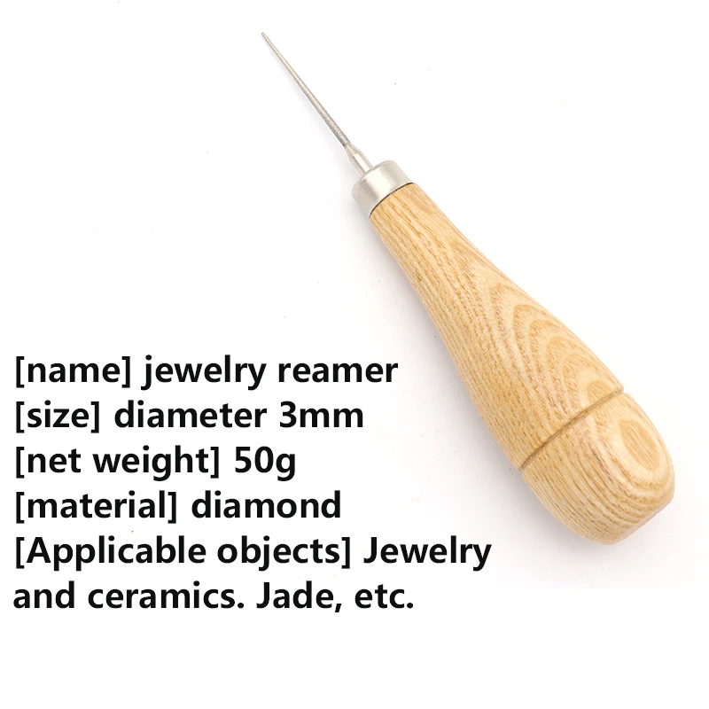 Minitaladro de mano para joyas de diamante, herramientas de perforación para carpintería, de 3mm, para Jade, cerámica, vidrio, Buda, cuentas, fresa, 1 ud.