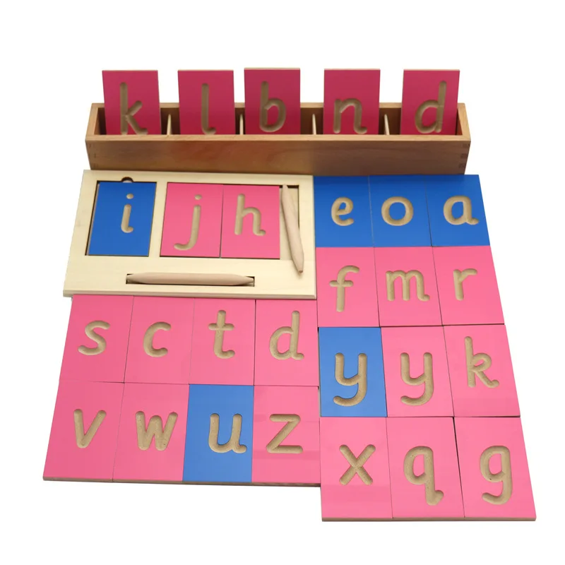 Treeyear Montessori Wooden Letters Tracing Pen Alphabet Practicing Pen Learning to Write ABC Educational Toy Game