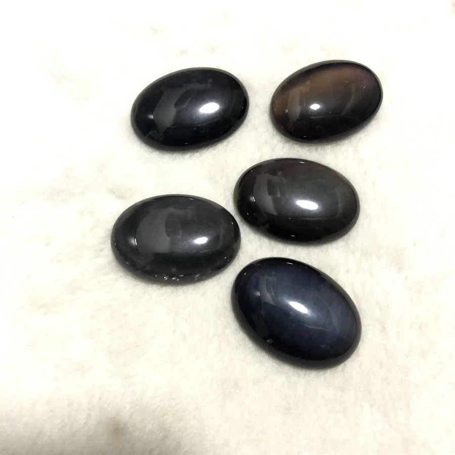 Wholesale 1pcs A Quality  Rainbow Obsidian 15x20mm 18x25mm 22x30mm  Oval Gem stone  Beads Cabochon Pendant For Jewelry making