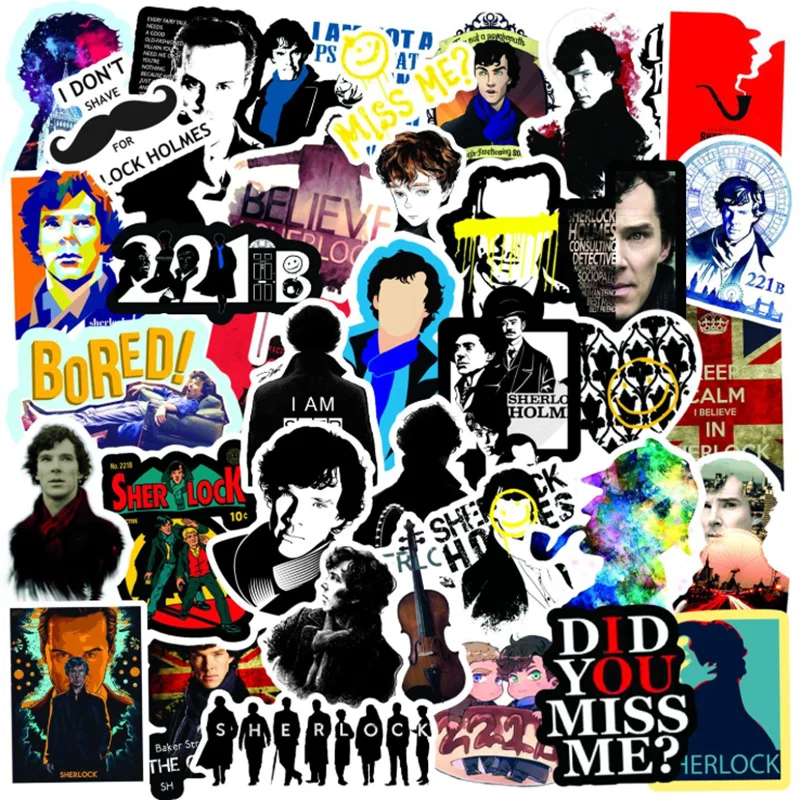 10/30/50 PCS Sherlock Personality Graffiti Laptop Car Motorcycle Teacup Skateboard Sticker Toy Wholesale