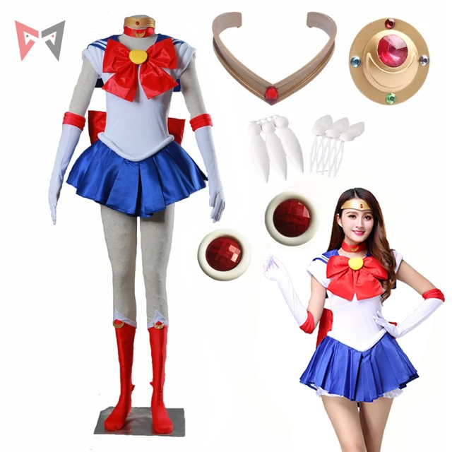 Anime Kostium Cosplay Szyty na Miarę Sukienka Kokardy Rękawiczki Skarpetki Akcesoria Dla Dorosłych Plus Size Fantazyjny Zestaw na Halloween