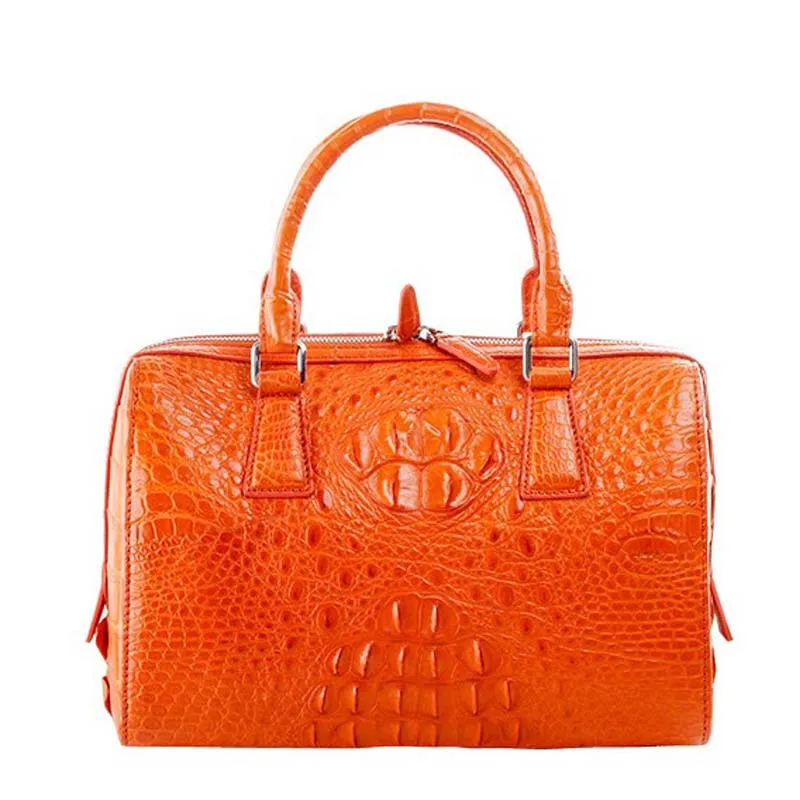 ourui true  crocodile  The pillow pack  Pure color  Boston  Female bag  The large capacity  female  women handbag  bag