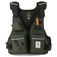 Chaleco salvavidas profesional para hombre, traje de flotabilidad, chalecos de pesca portátiles, chaleco ajustable impermeable con múltiples bolsillos para pesca en el mar, novedad de 2022