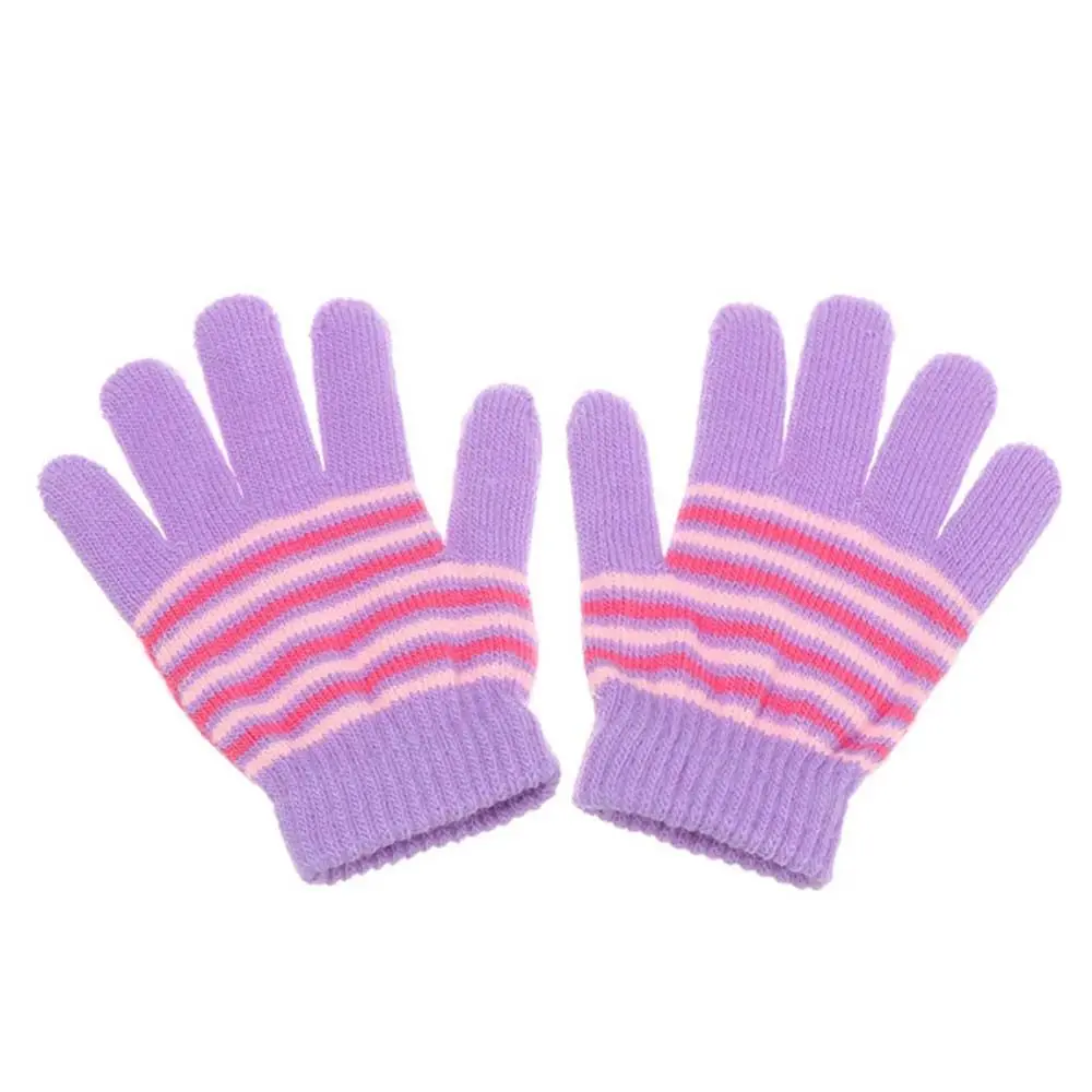 

Ветрозащитные удобные мягкие зимние теплые спортивные на открытом воздухе детские варежки в полоску с принтом, утолщенные перчатки на пальцы