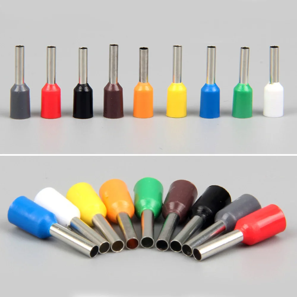 100 pieces/package E0508 E7508 E1008 E1508 E2508 insulated bushing junction box cable end wire connector crimping terminal