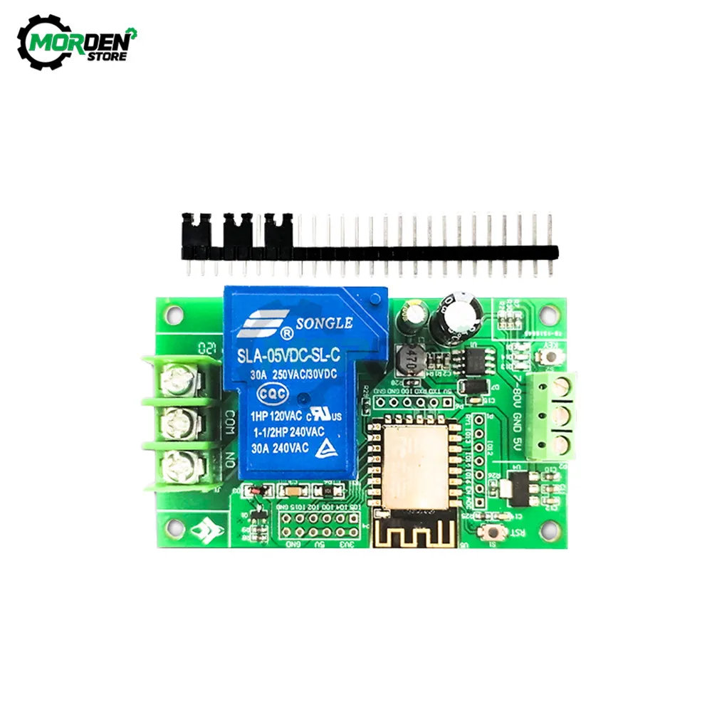 DC7-80/5V ESP8266 30A Wireless WIFI One/ Two Way Channel Relay Module ESP-12F Wifi Board for Arduino  Power Suppl