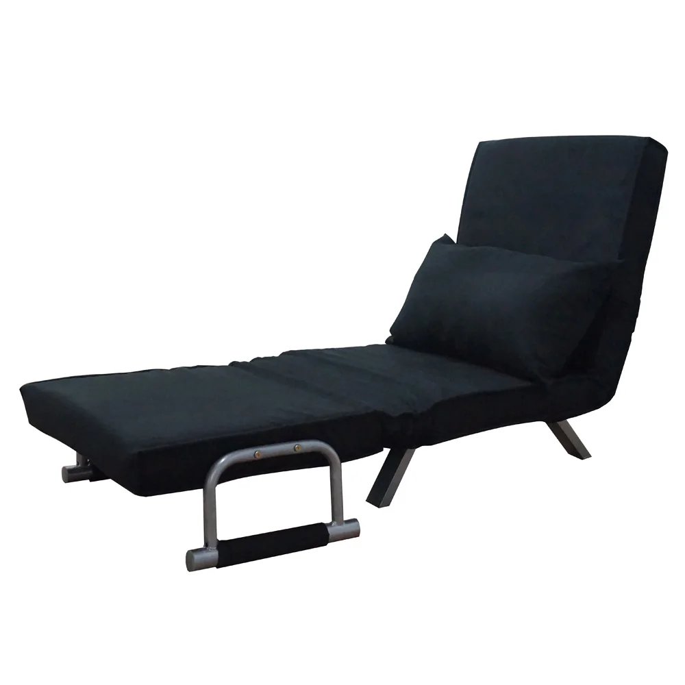 Foldable Dual Purpose Single Sofa Bed with Dust Cover Black for Livingroom US Warehouse