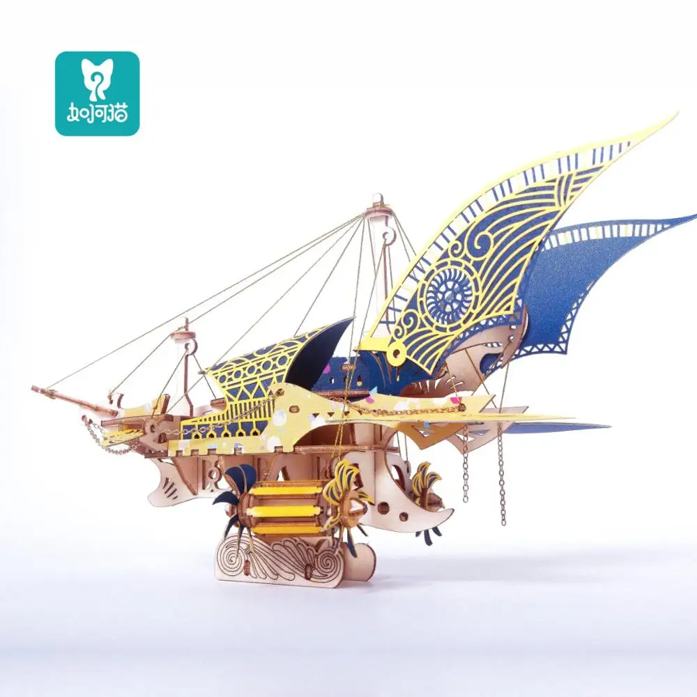 MMZ MODEL 3D Wooden Puzzle Spaceship and warship Games Assembly Model Kits Toys For Children Kids Girls Birthday Gift