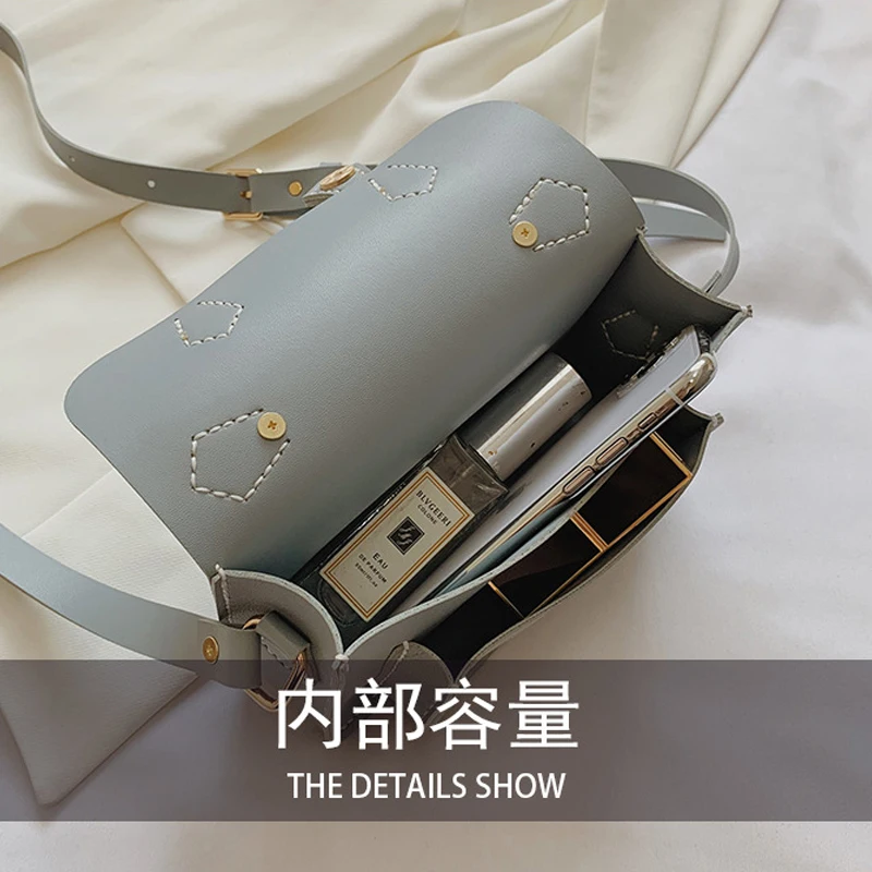 Custom Diy Handmade Bag Cambridge Style Hand Stitching With Sewing Tools Adjustable Handle Shoulder PU Leather Bag Accessories