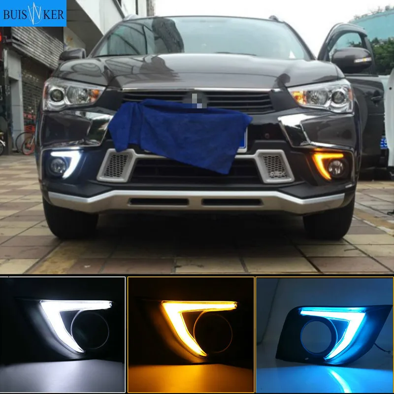 

2pcs For Mitsubishi ASX 2016 2017 2018 LED DRL Daytime Running Light Daylight yellow Signal lamp car-Styling lights