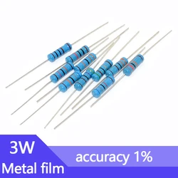 10pcs 3W 8.2R 82R 820R 8.2K 82K 820K 8R2 82 820 R K Ohm  Accuracy 1% Five-Color Ring  Resistance 0.1R-910K Metal Film Resistor