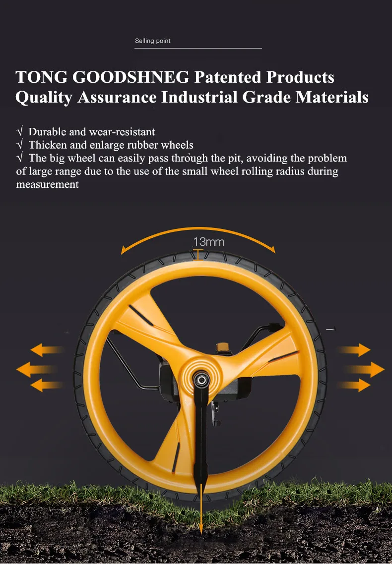 Measuring Wheel,Mechanical Electronic Digital Display,Hand-Pushing Roller Range Finder,Rolling Ruler,Engineering Measurement