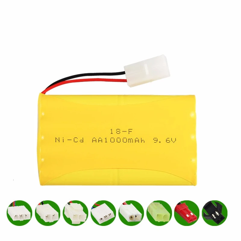 (H Model ) Ni-CD 9.6v 1000mah Battery + USB Charger For Rc toys Car Tank Train Robot Boat Gun AA 9.6v Rechargeable Battery Pack