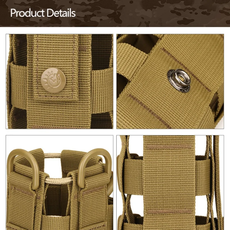 Molle Bag Tactical Water Bottle Pouch Bag Outdoor Hiking cycling Drawstring Water Bottle Holder Kettle Carrier Bag
