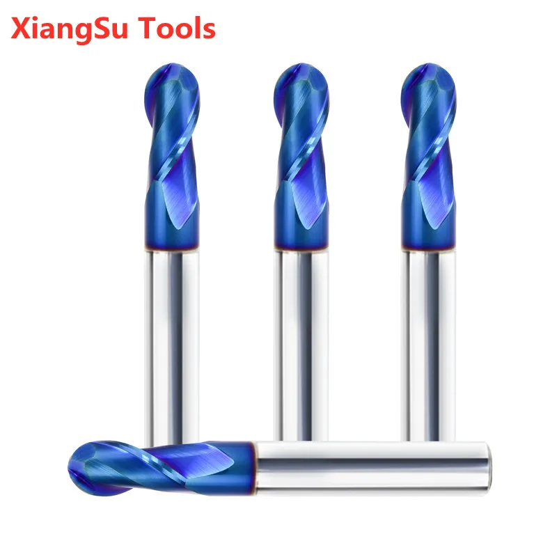 R2.5-R3-R4mm 2Flutes Ball Nose End Mill Hrc65 CNC Milling Cutter Alloy Tungsten Carbide Cutting  Milling Machine Tools For Steel