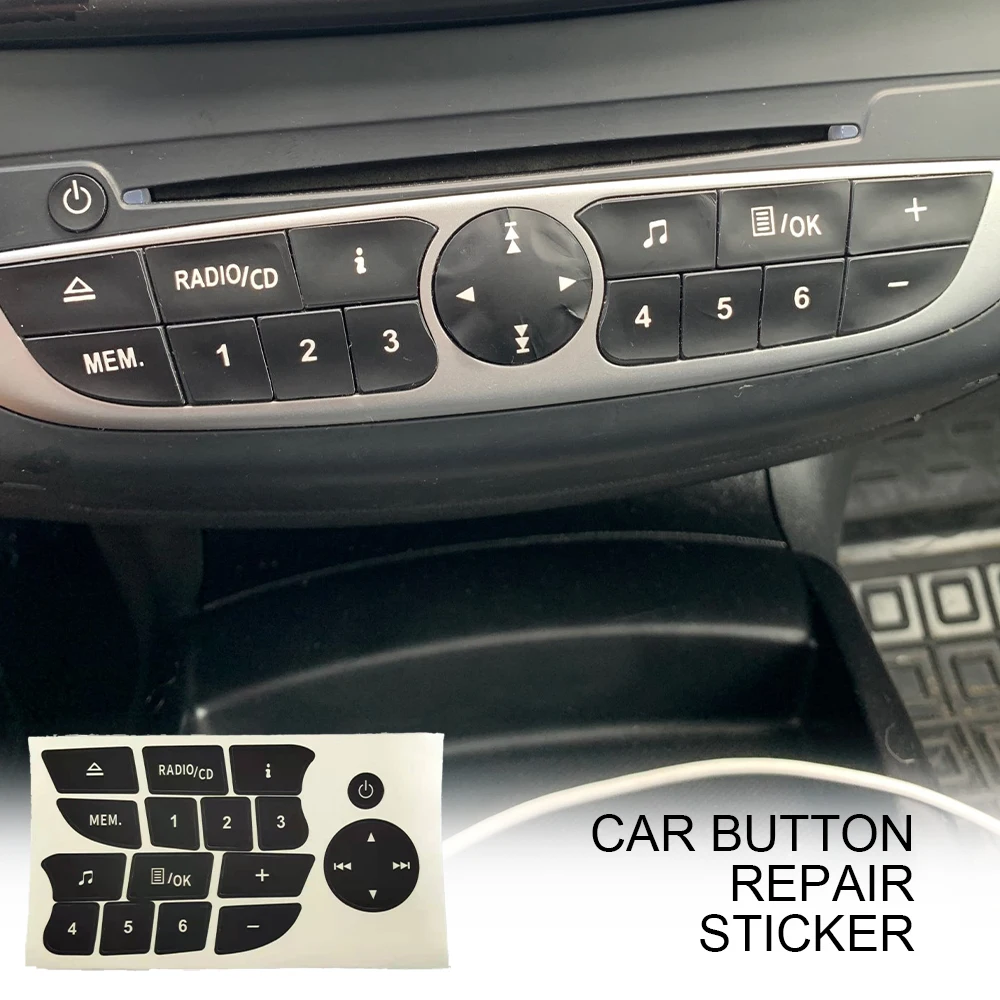 

Car Button Repair Stickers CD Radio Audio Button Repair Decals Stickers Decorations Automobiles Accessories New 2021 For Renault