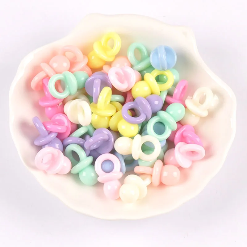 20pcs 20x11mm Mixed Candy Color Acrylic Pacifier spacer Beads Charms For Jewelry Making YKL0895