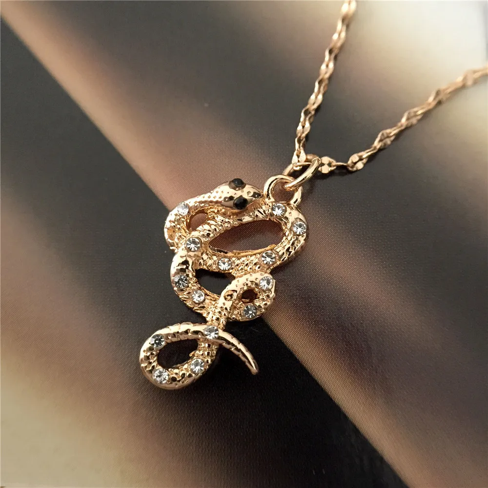 Casual Gold Color Plating Wild Snake Pendant Necklace For Women Girl Elegant Gorgeous Chic Bohemia Feminist  Jewelry Accessory