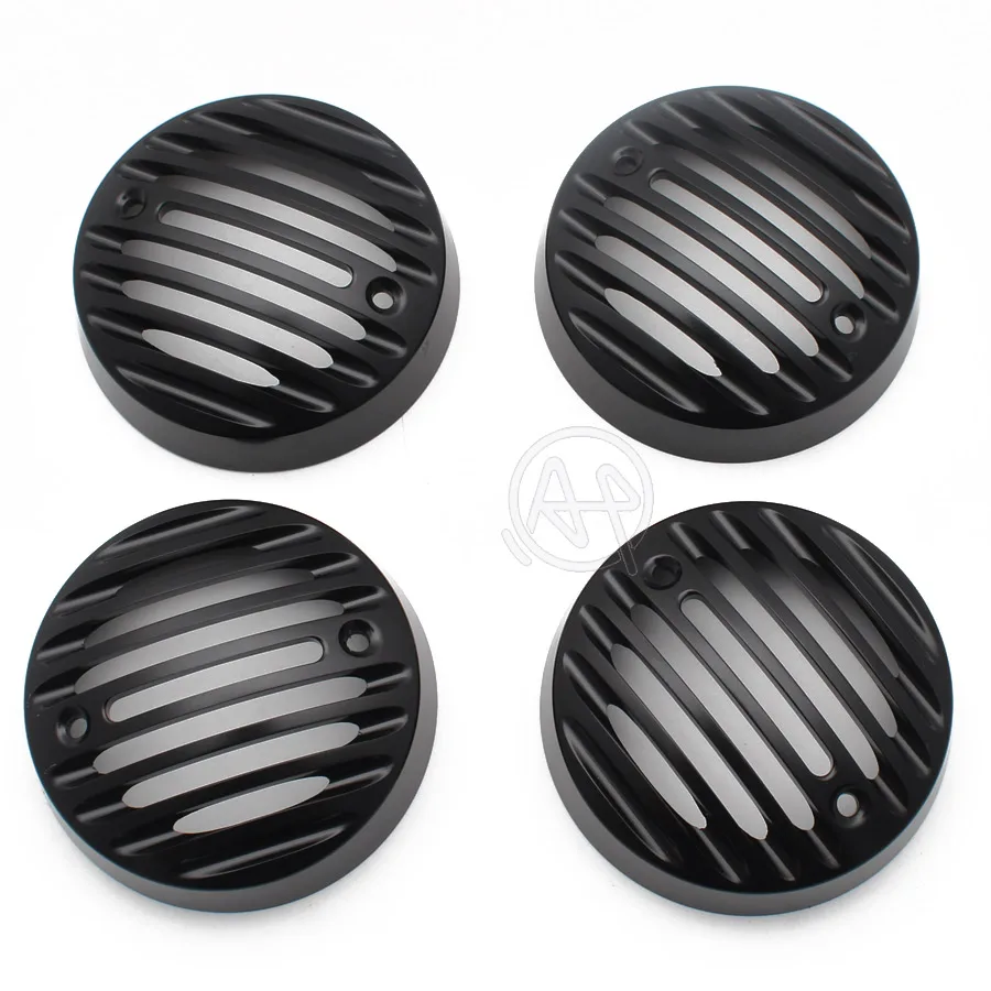 4PCS Turn Signal Light Protector Indicator Grill Cover for Royal Enfield Classic 500 Black