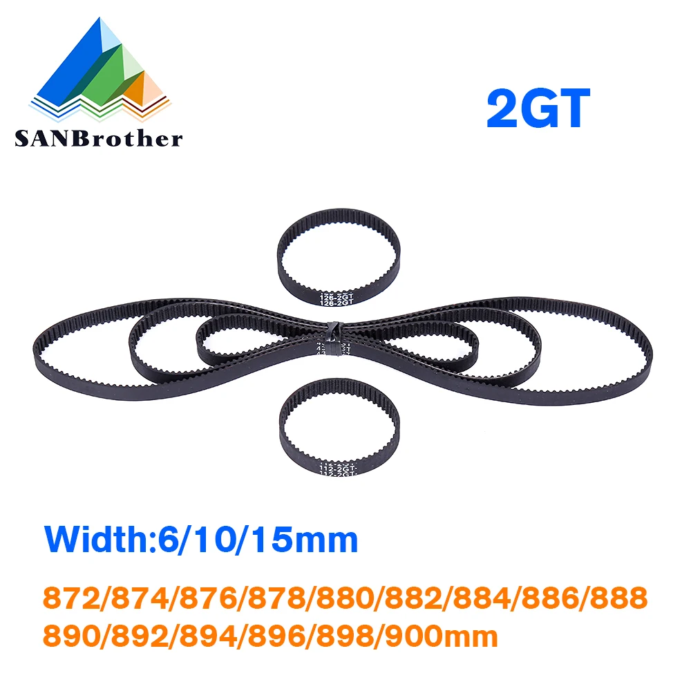 

GT2 Closed Loop Timing Belt Rubber 160 172 176 178 152 166mm 2GT BELT width 6/10/15mm suitably GT2 pulley for 3d printer parts