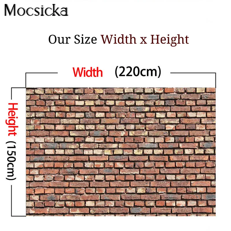 Винтажный фон с изображением красной кирпичной стены для портретной фотосъемки новорожденных девочек и взрослых