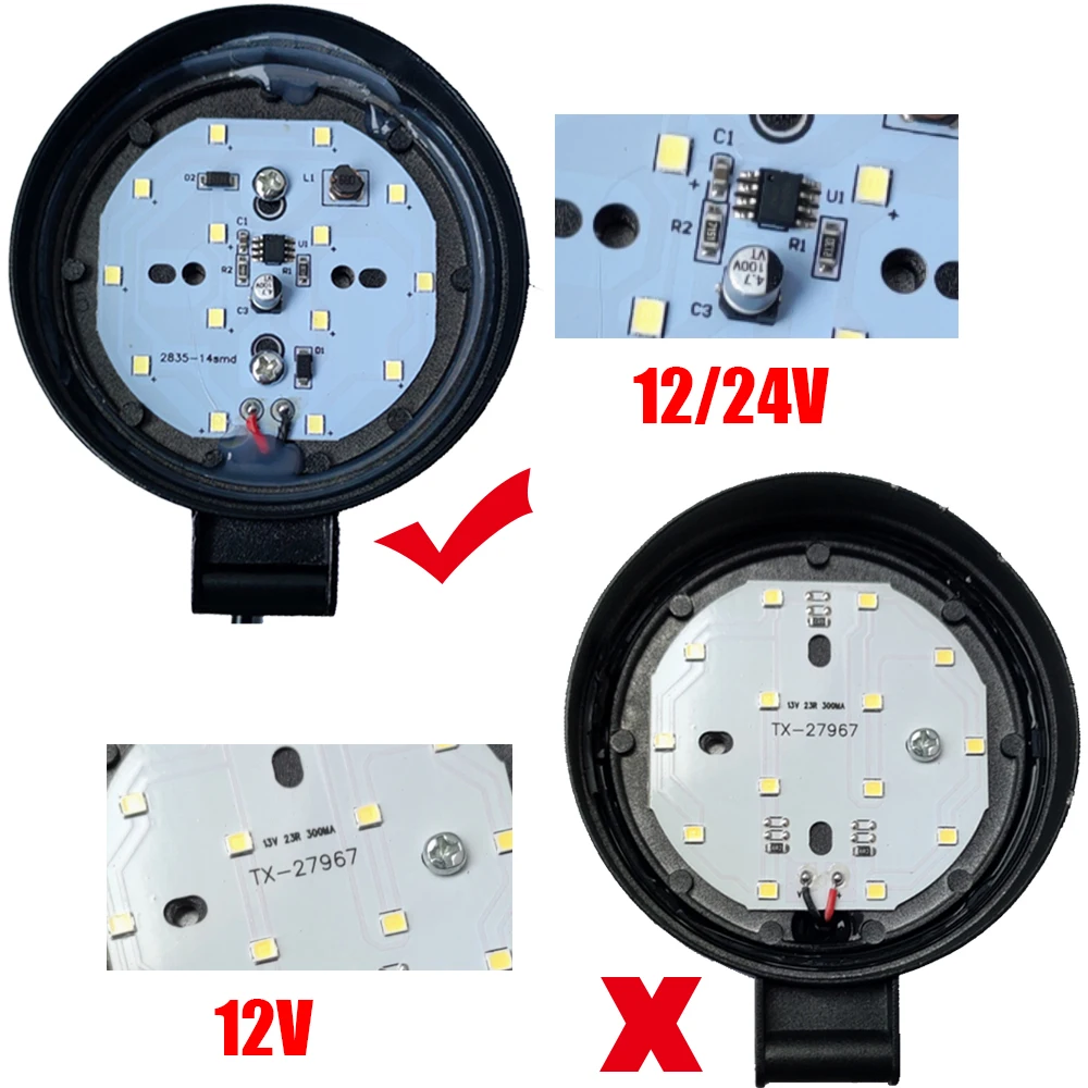 6/4/2 pces conduziu a luz de trabalho 42w/48w farol do carro 14 conduziu a luz do carro para o caminhão offroad 12/24v luzes de condução da noite