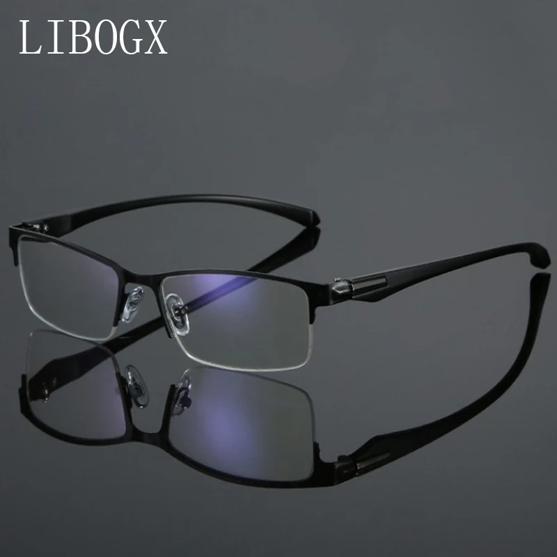Blue Light Proof Reading Glasses For Business Men And Metal Half Frame Reading Glasses For Women Dioptric Glasses
