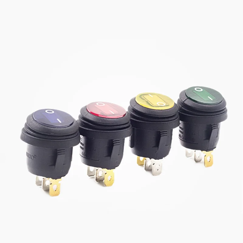 1PCS  KCD1 Round square Waterproof light switch  On-Off 3Pin power switch Lamp Round LED