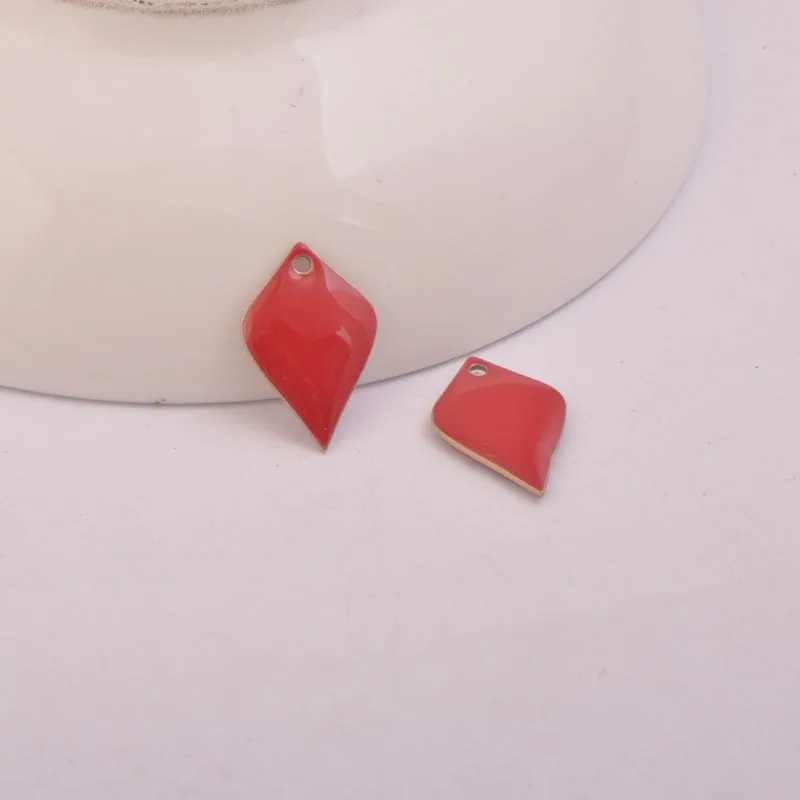 30 Stück 12*18mm Emaille-Doppelseitige Anhänger Kupfer Schwarz Armeegrün Charm DIY Ohrring Schmuckzubehör – Detail 9