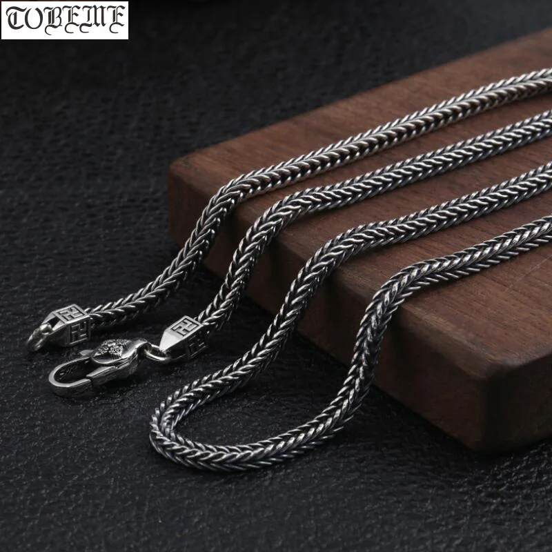 

4mm Real 925 Silver Necklace Tibetan Wanzi Symbol Necklace Buddhist Vajra Dorje Necklace Good Luck