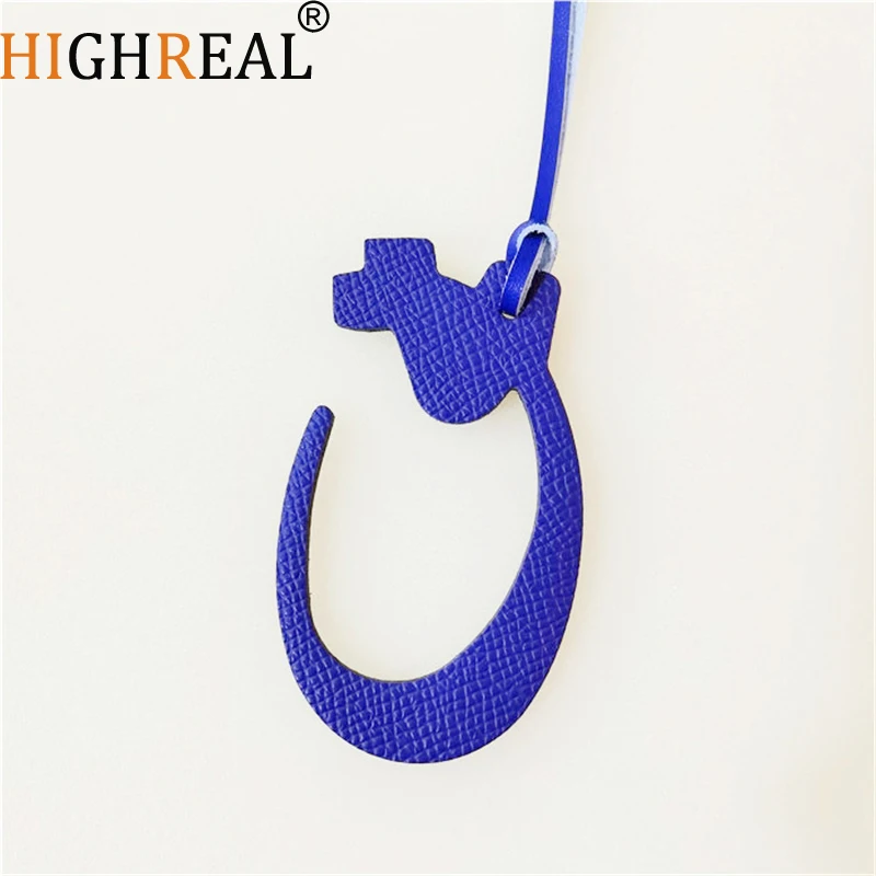 HIGHREAL Custom Made Luxury Genuine Leather Character Alphabet Arabic Letter G Keychain Women Bag Charm Backpack Pendant