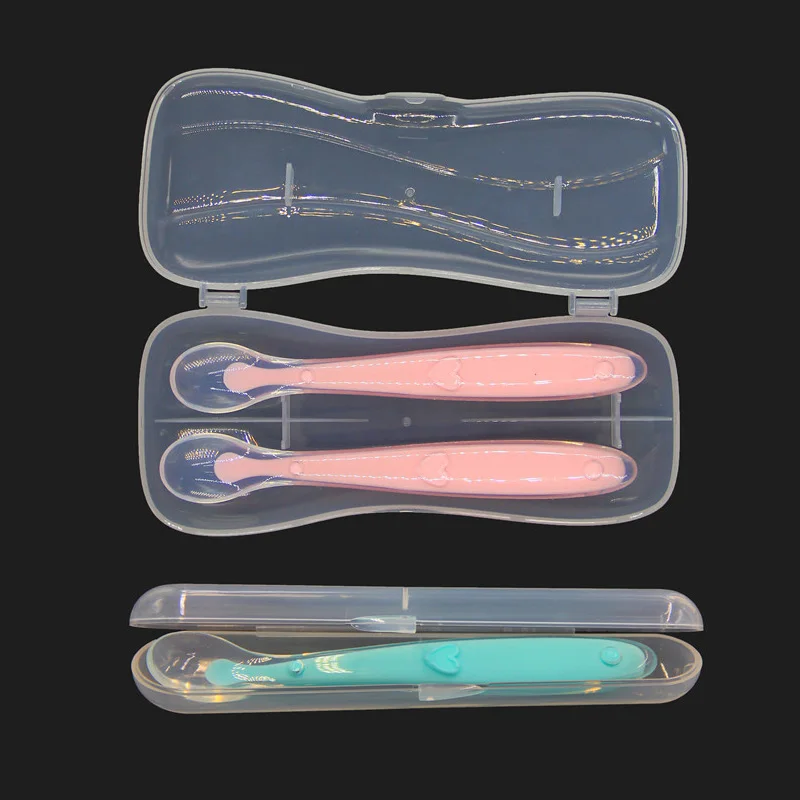 Soft Head Spoon Storage Box Safe Baby Accessories Transparent Food Grade PP Tableware Box Baby Supplies Child Feeding Spoon Box