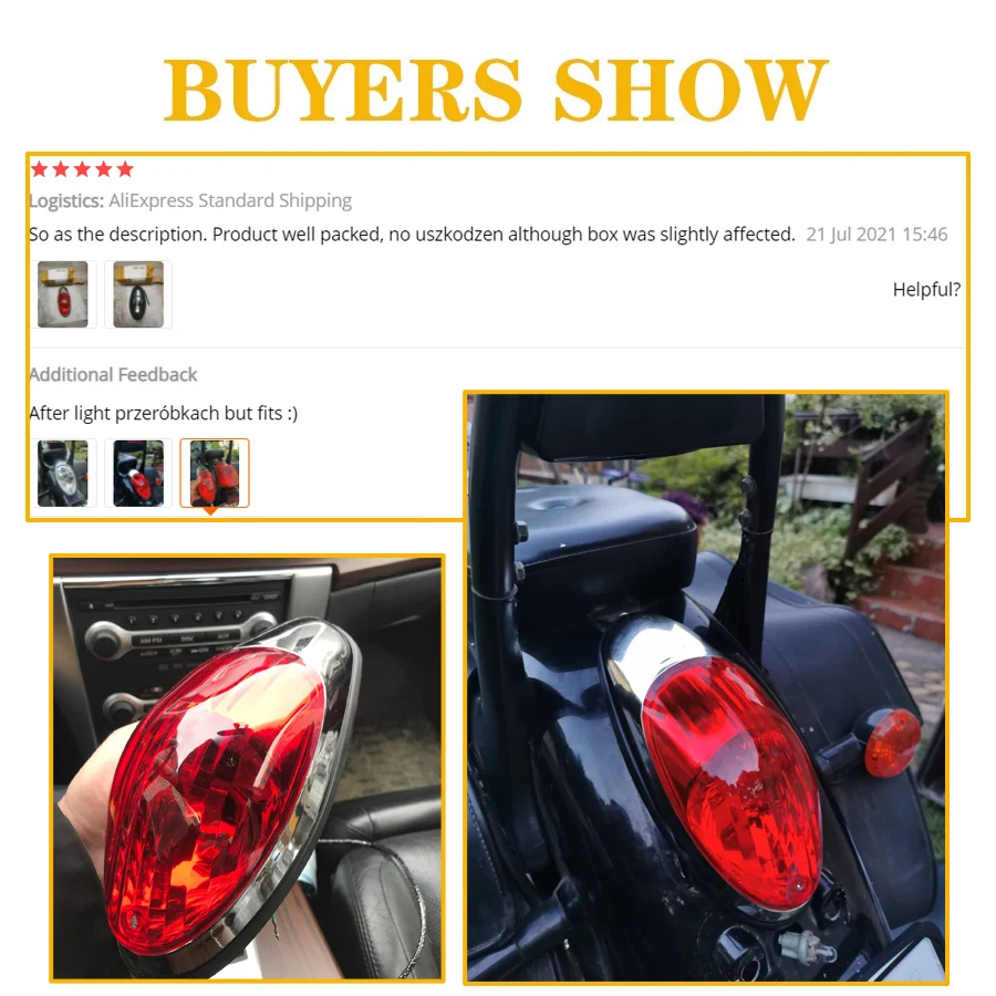 Universal Motorcycle Rear Taillight Running Light Red LED Brake Indicator Lamp For Yamaha Virago Honda VLX 400 Kawasaki VN900