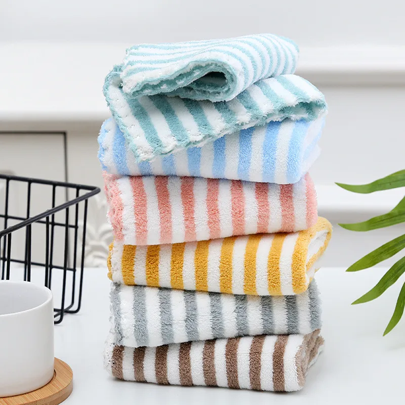 5pcs/lot Cheaper Towel Set Absorbent Microfiber Kitchen Dish Cloth Non-stick Oil Household Cleaning Wiping Towel Kichen Tools