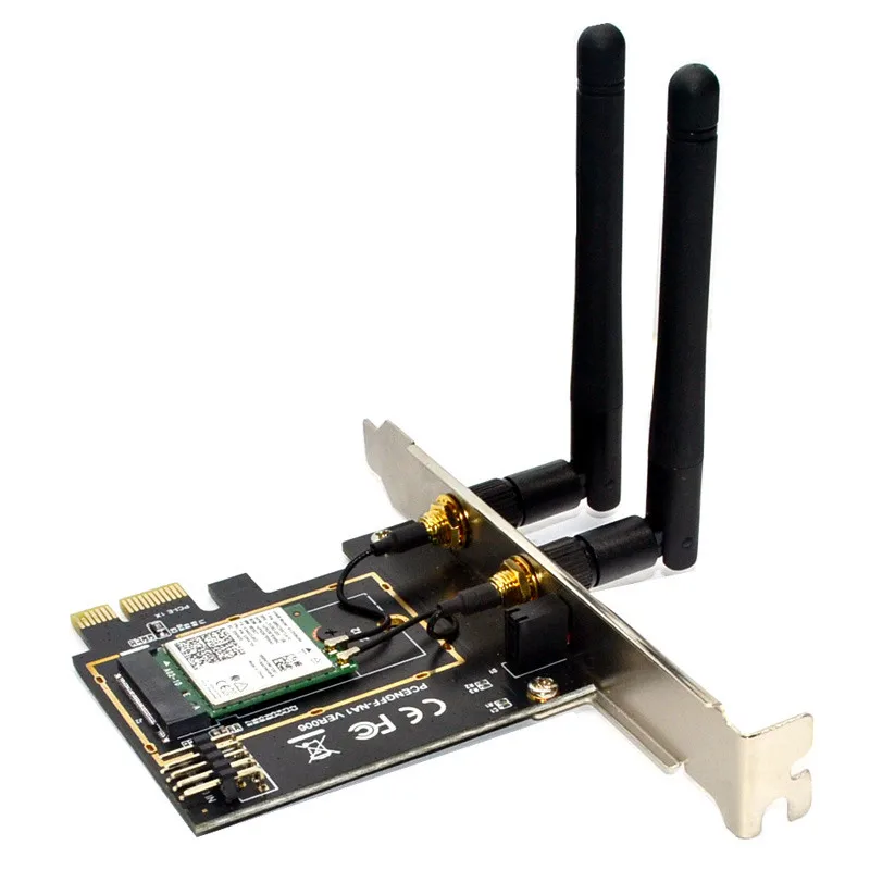 Dual Band 2974Mbps Wifi 6 Intel AX200 PCIe Nirkabel Wifi Adaptor 2.4G/5G Hz 802.11ac/Kapak Bluetooth 5.0 AX200NGW Kartu Desktop PC