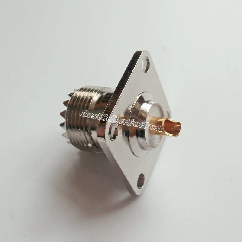 플랜지 납땜 패널 마운트 RF 커넥터, UHF SO239 SO-239 암 패널, 4 홀, 1 개