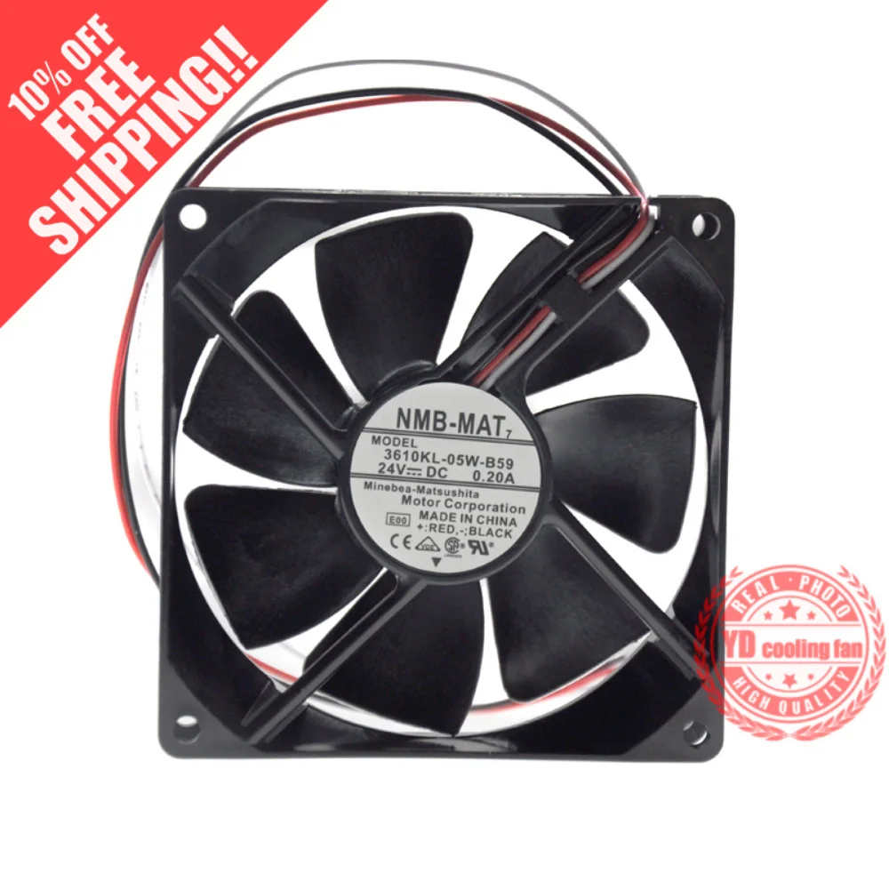 

NEW NMB-MAT NMB 7 3610KL-05W-B59 24V 0.20A 9225 3lines frequency cooling fan