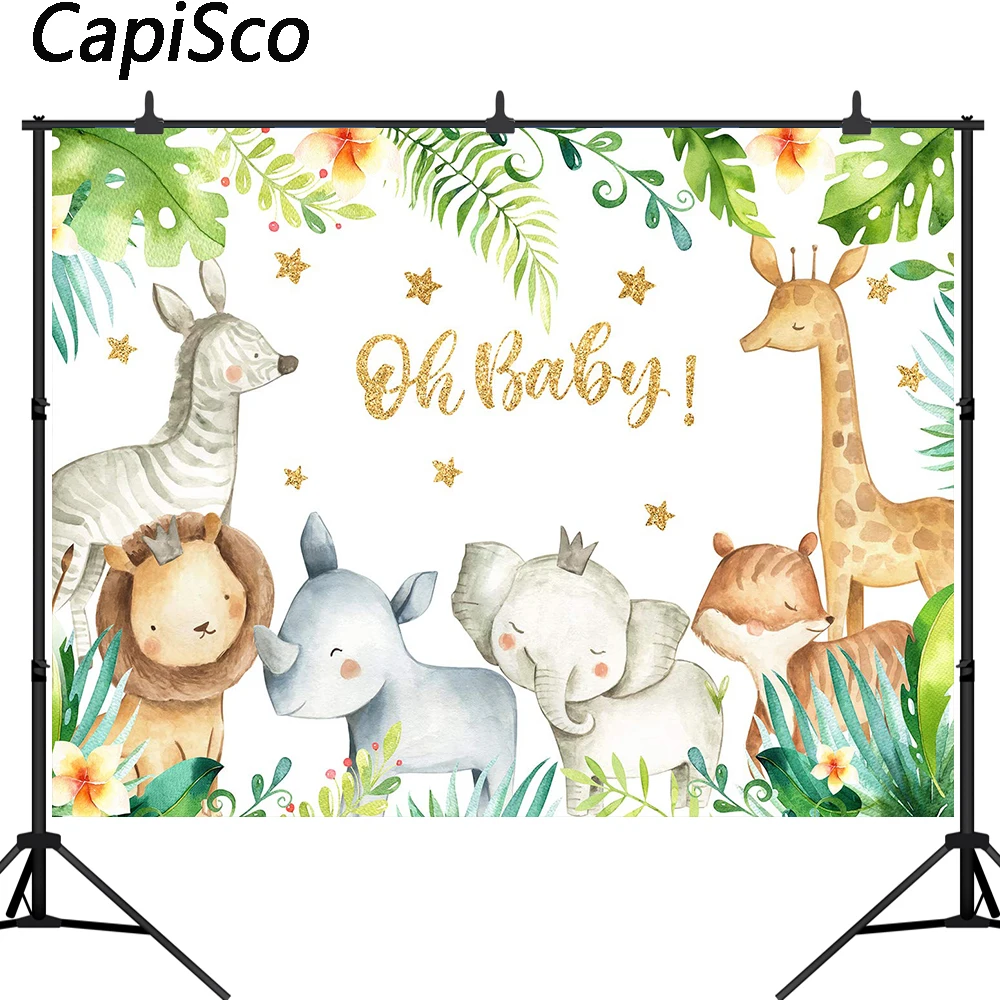 Capisco Photography Backdrop Safari Animals Birthday Party Baby Shower Photographic Backgrounds Photophone Camera Shoot Prop