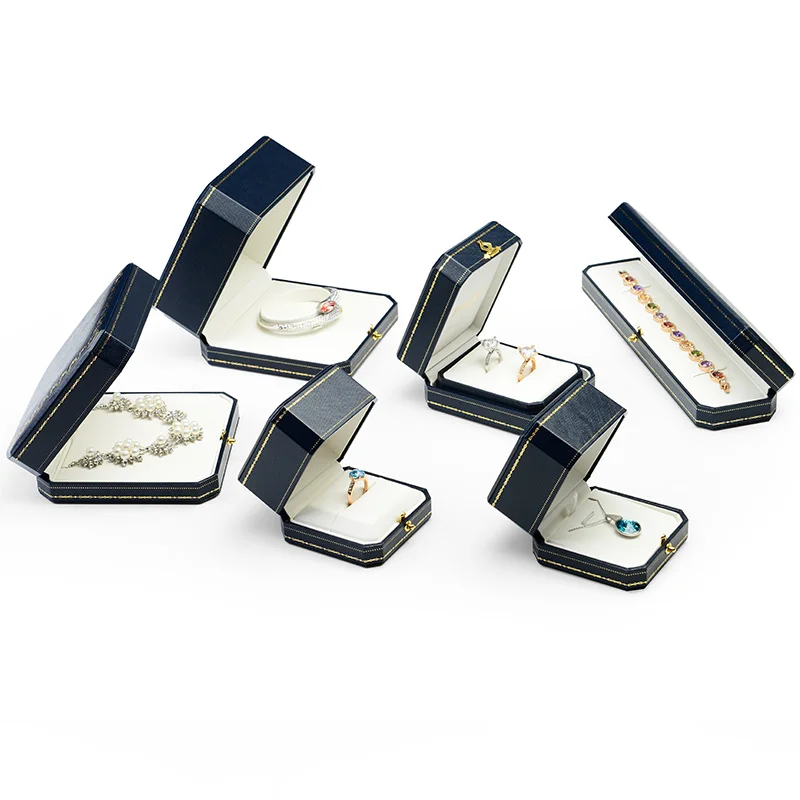 Oirlv Königsblaue Ringbox aus PU-Leder 10,5*8*4,5cm Schmuck-Organizer-Box für Verlobungs- und Hochzeitsschmuck Geschenkbox Schmuckringbox – Detail 9