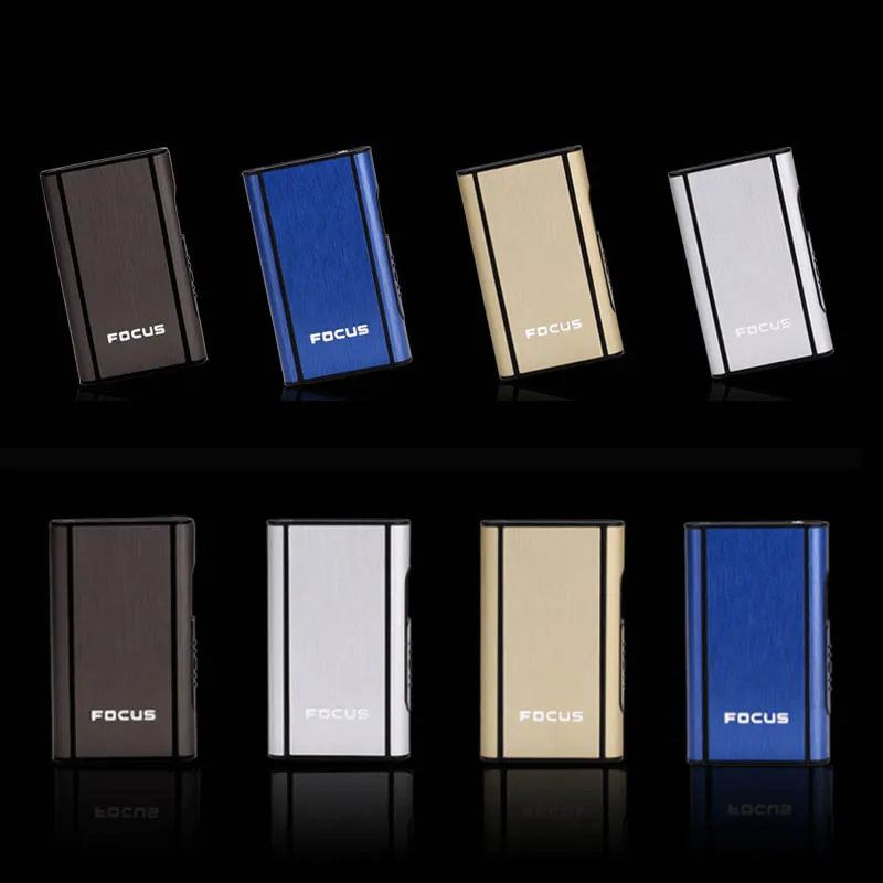 1PCS Aluminium Alloy Cigarette Case Automatic Ejection Cigar Holder Portable Metal Cigarette Box Windproof Smoke Boxes Gadget