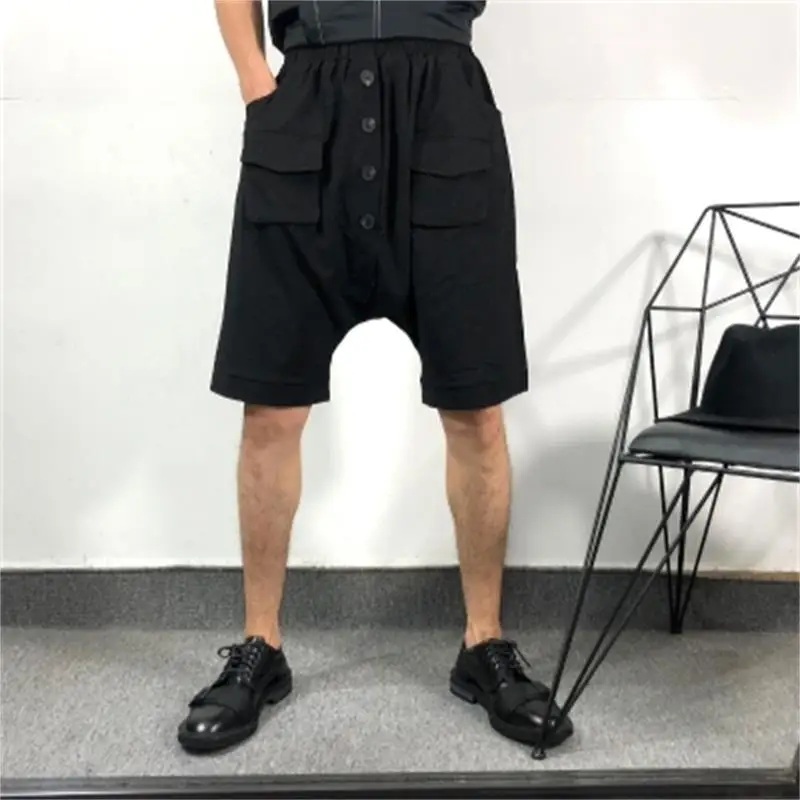 

Original summer fashion men dark simple loose multi-pocket cargo shorts harajuku fashion brand casual pants