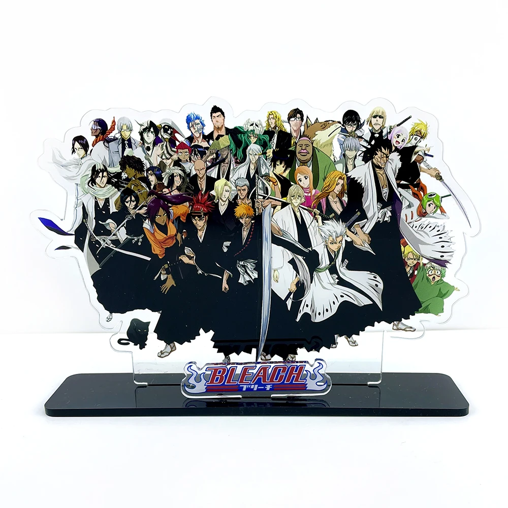 Bleach group ichigo Kisuke Yoruichi Byakuya Renji Gotei 13 acrylic standee figurines desk decoration cake topper