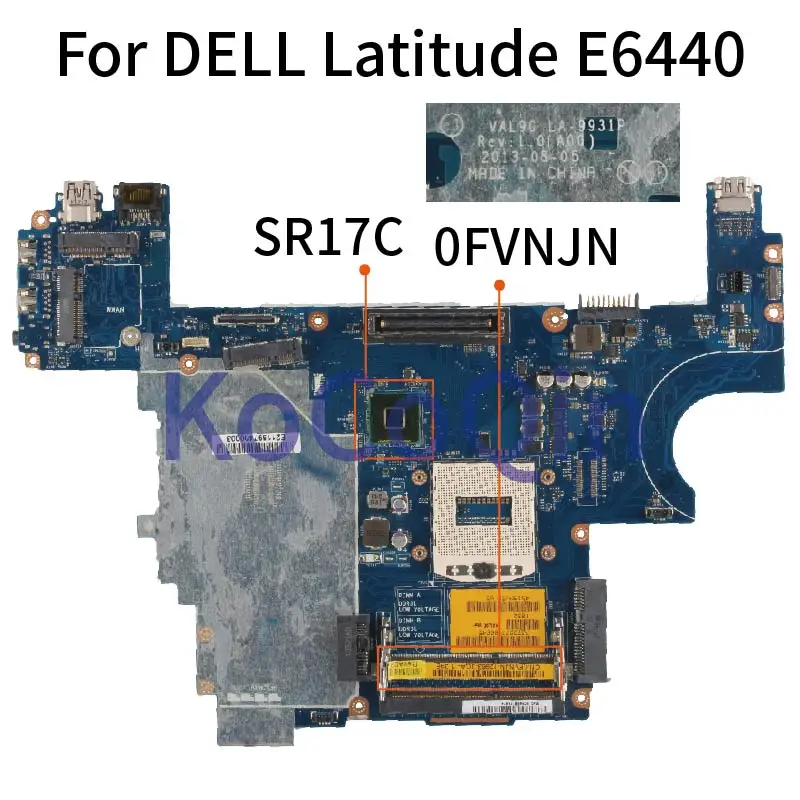 

For DELL Latitude E6440 HM87 Notebook Mainboard CN-0FVNJN 0FVNJN VAL90 LA-9931P Laptop Motherboard SR17C