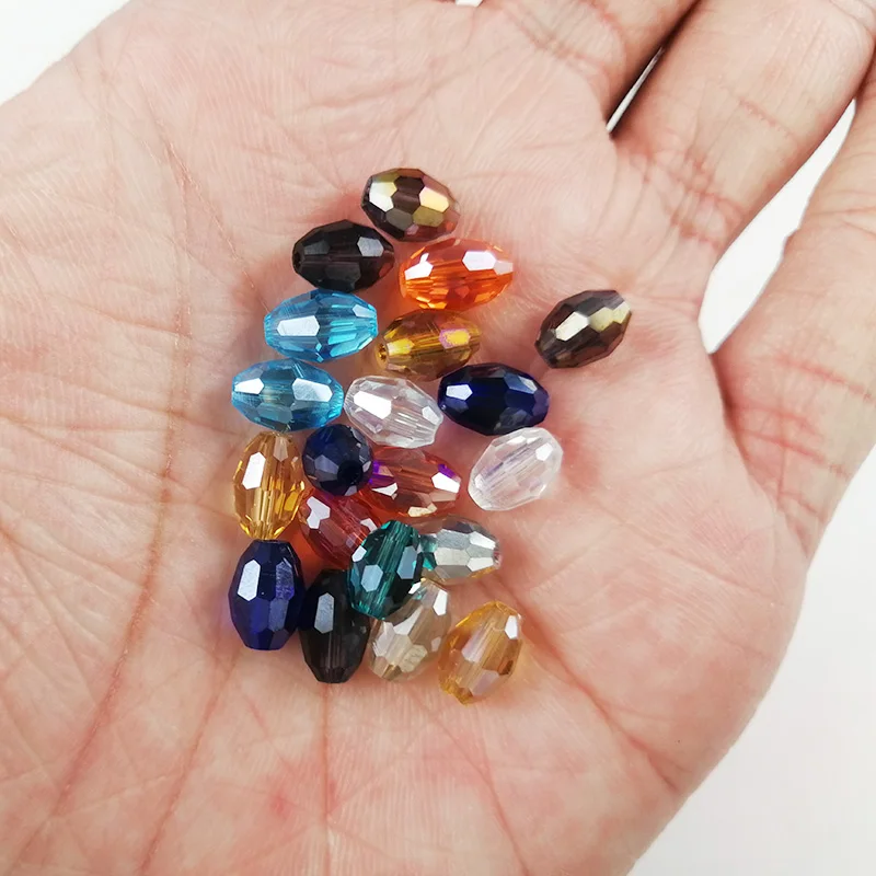 YHBZRET 50pcs Rice grains Upscale Austrian crystal beads 6*8mm oval shape Glass Spacer Loose beads Jewelry making bracelet DIY