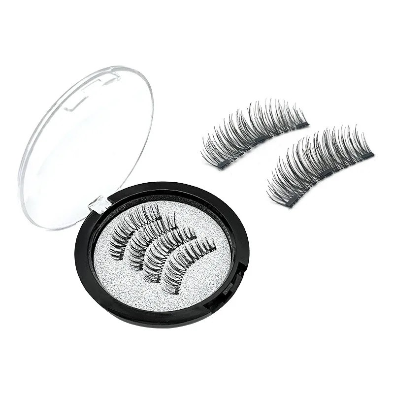 Three Magnet False Eyelashes No Trace of Glue Free 3d Magnetic Eyelashes Reuse Quick Stick Double/Four Magnetic Lashes Makeup